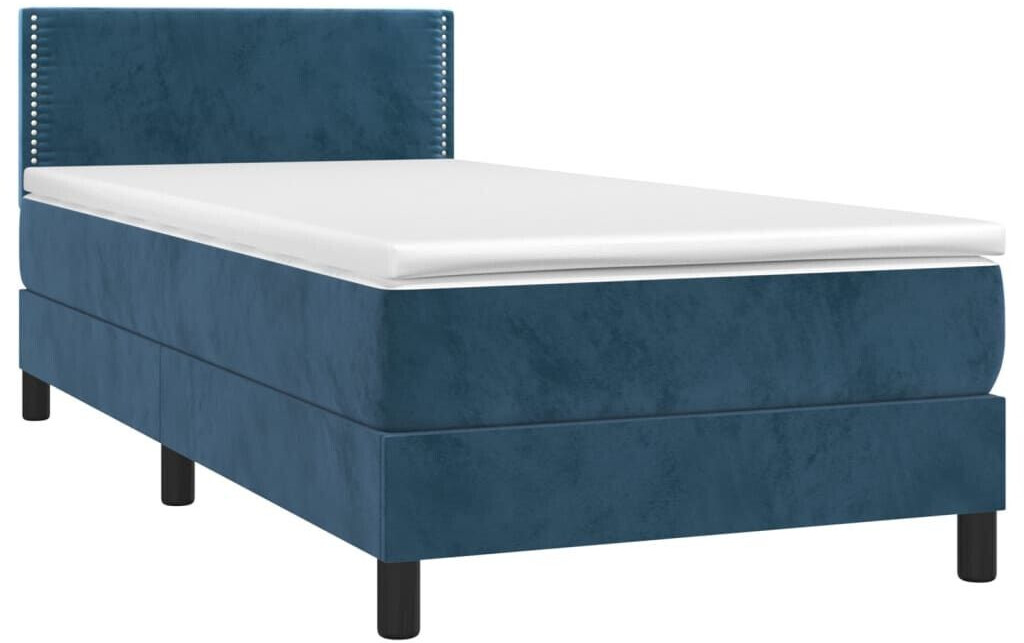 vidaXL Box spring bed with mattress & LED 100x200cm velvet (3134331)