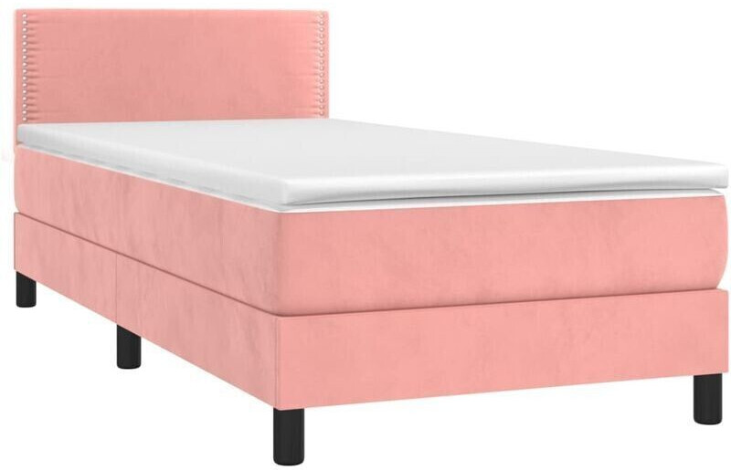 vidaXL Box spring bed with mattress & LED 100x200cm velvet (3134332)