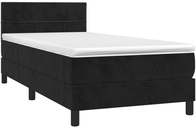 vidaXL Box spring bed with mattress & LED 100x200cm velvet (3134389)