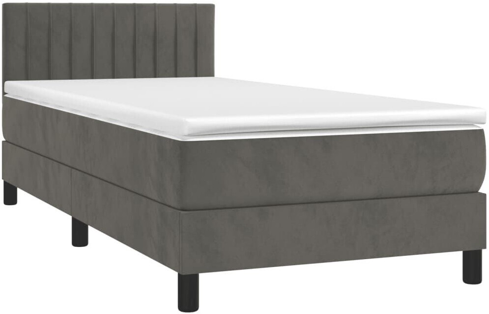 vidaXL Box spring bed with mattress & LED 100x200cm velvet (3134508)