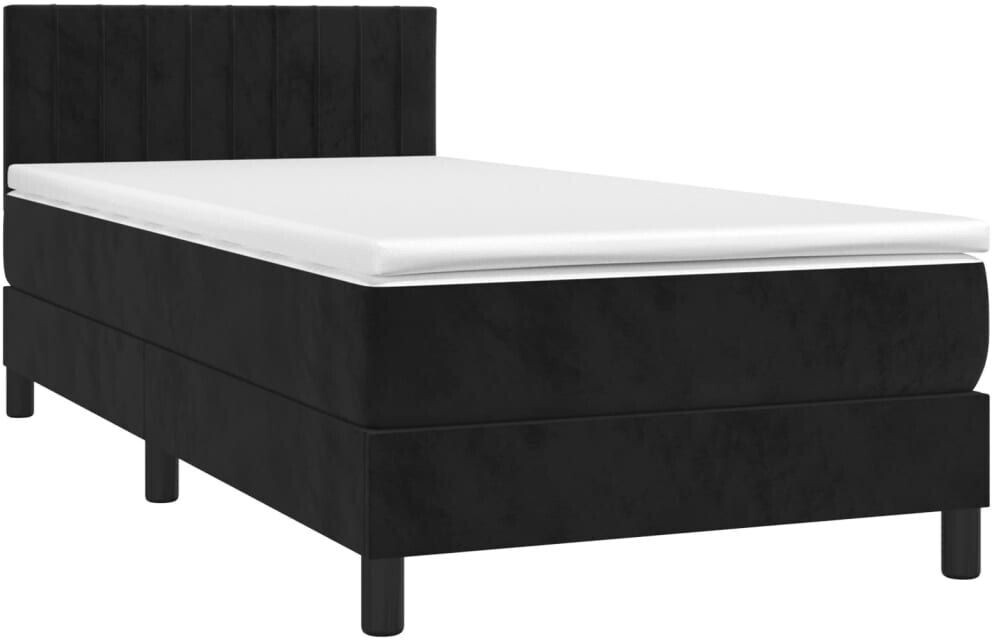 vidaXL Box spring bed with mattress & LED 100x200cm velvet (3134509)
