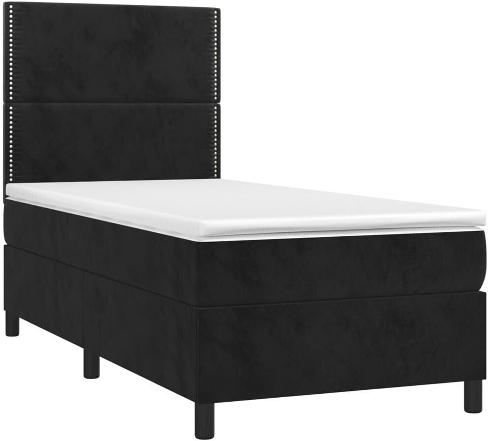 vidaXL Box spring bed with mattress & LED 100x200cm velvet (3136049)
