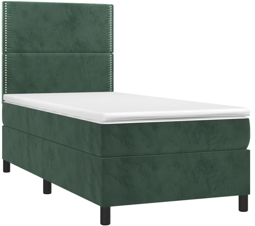 vidaXL Box spring bed with mattress & LED 100x200cm velvet (3136050)