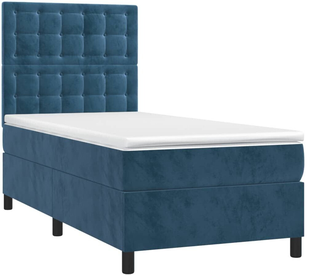 vidaXL Box spring bed with mattress & LED 100x200cm velvet (3136351)