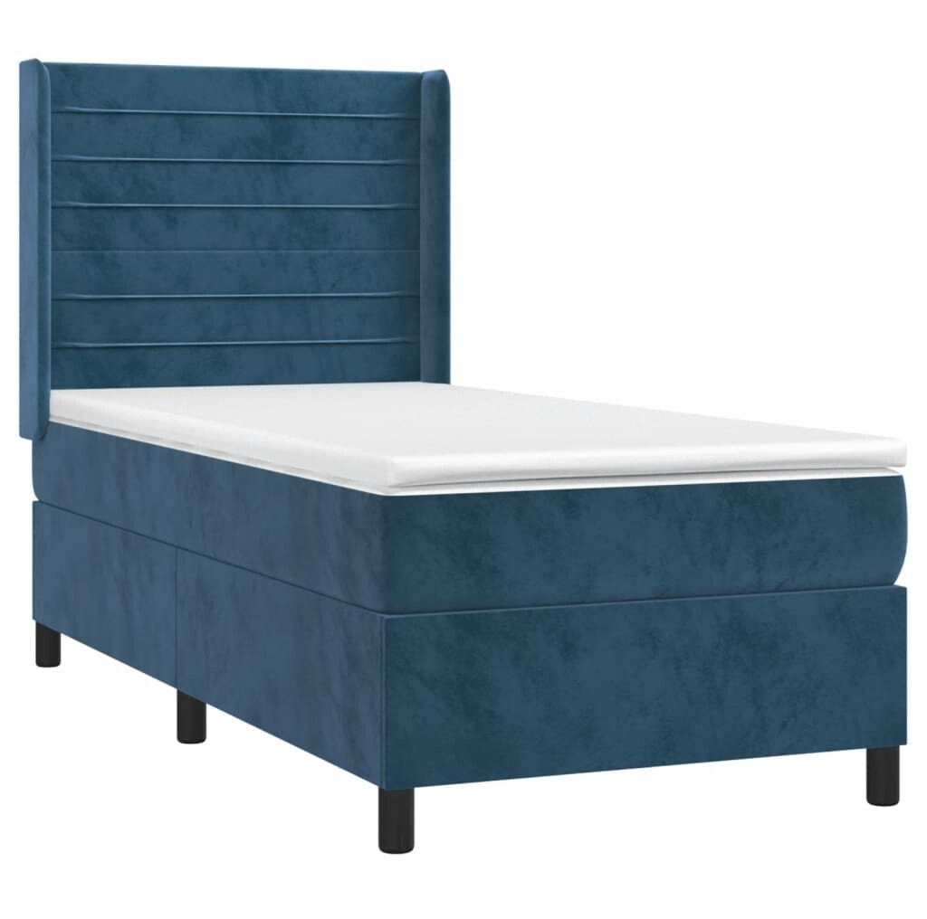 vidaXL Box spring bed with mattress & LED 100x200cm velvet (3139611)