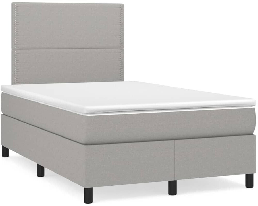 vidaXL Box spring bed with mattress & LED 120x190cm fabric (3270190)