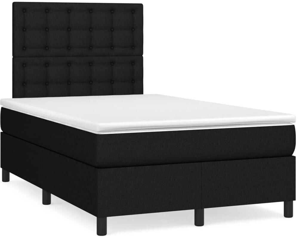 vidaXL Box spring bed with mattress & LED 120x190cm fabric (3270227)