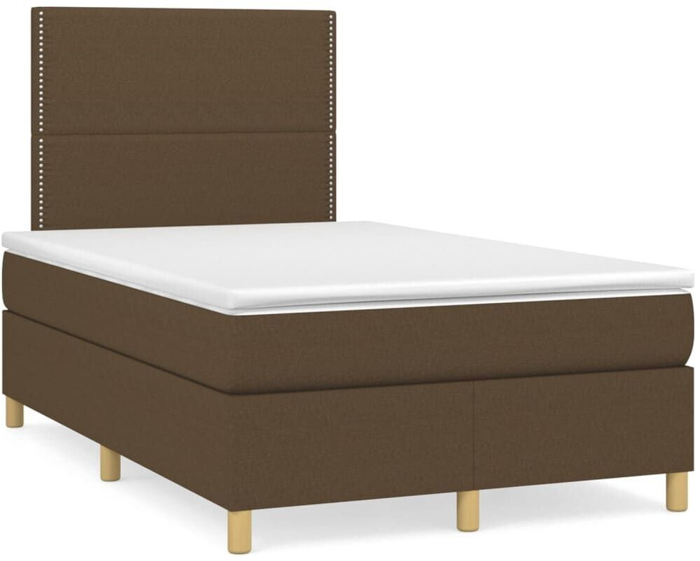 vidaXL Box spring bed with mattress & LED 120x190cm fabric (3270242)