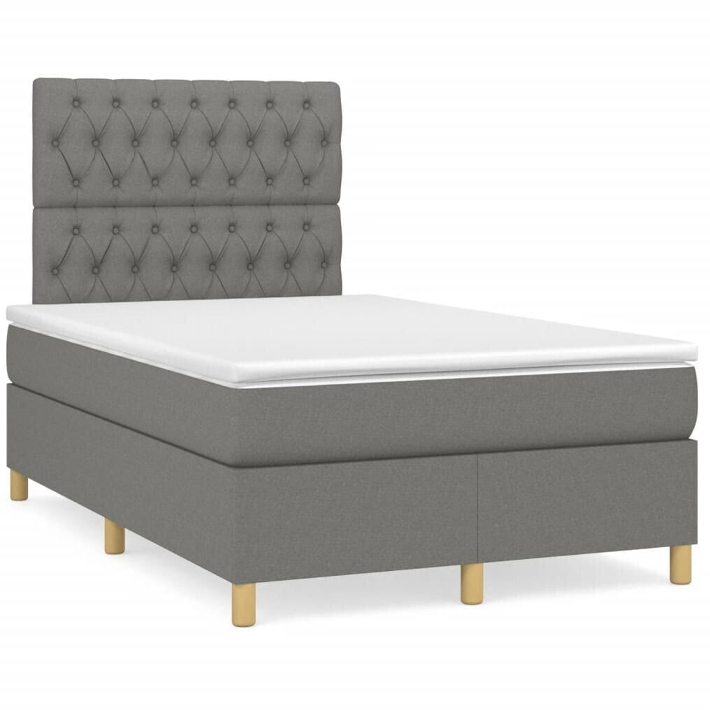 vidaXL Box spring bed with mattress & LED 120x190cm fabric (3270268)