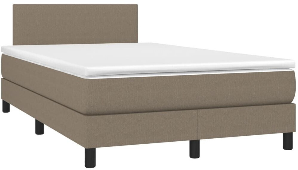 vidaXL Box spring bed with mattress & LED 120x200cm fabric (3132985)
