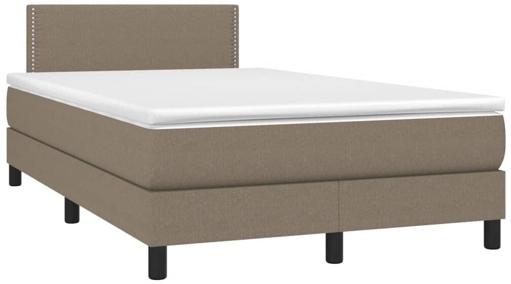 vidaXL Box spring bed with mattress & LED 120x200cm fabric (3133065)