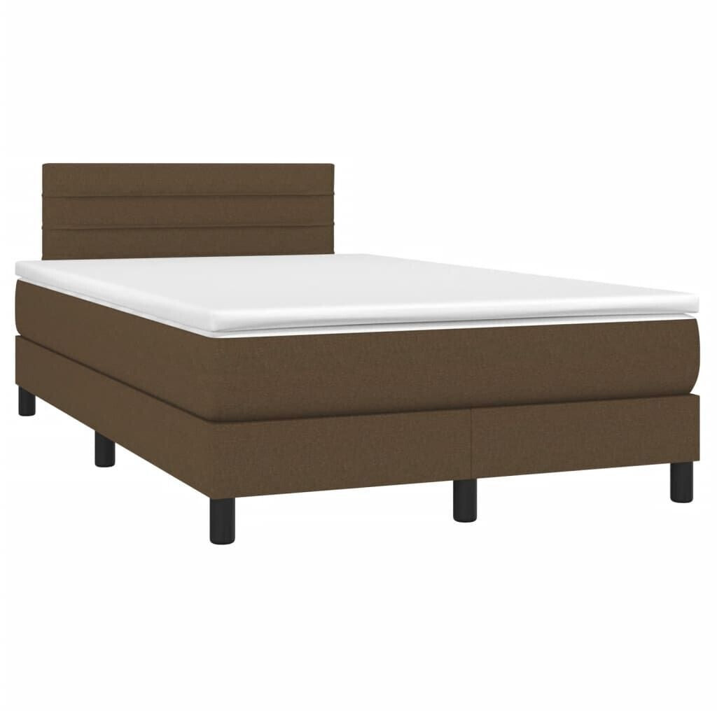 vidaXL Box spring bed with mattress & LED 120x200cm fabric (3133224)