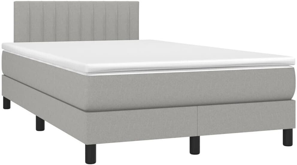vidaXL Box spring bed with mattress & LED 120x200cm fabric (3133301)