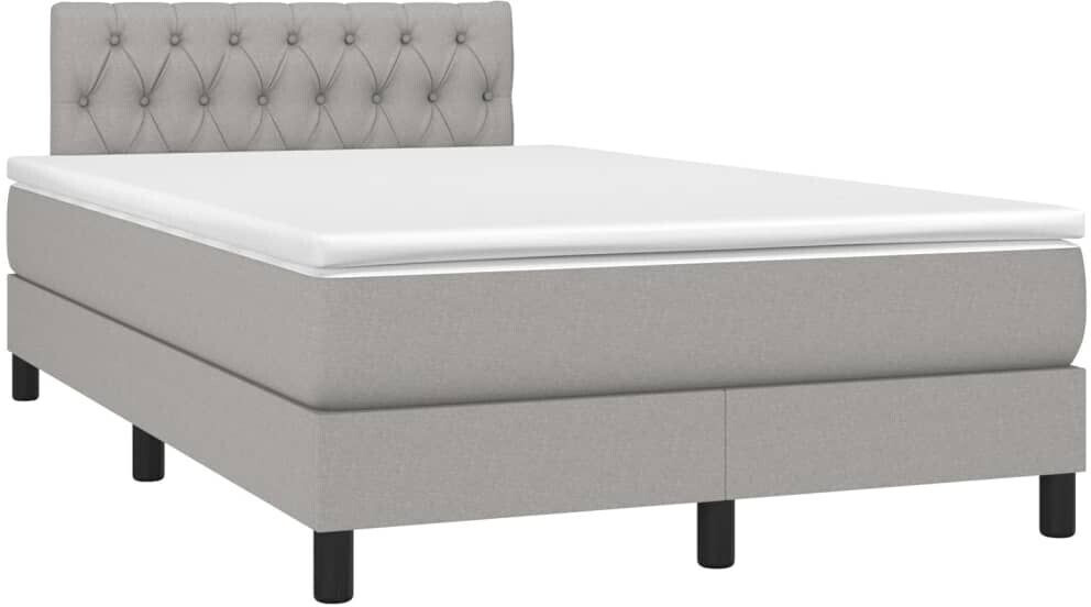 vidaXL Box spring bed with mattress & LED 120x200cm fabric (3133381)
