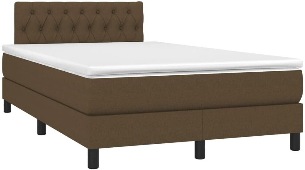 vidaXL Box spring bed with mattress & LED 120x200cm fabric (3133384)