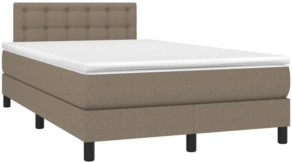 vidaXL Box spring bed with mattress & LED 120x200cm fabric (3133465)