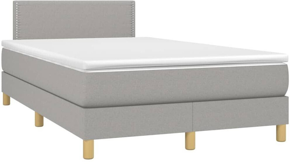 vidaXL Box spring bed with mattress & LED 120x200cm fabric (3133621)