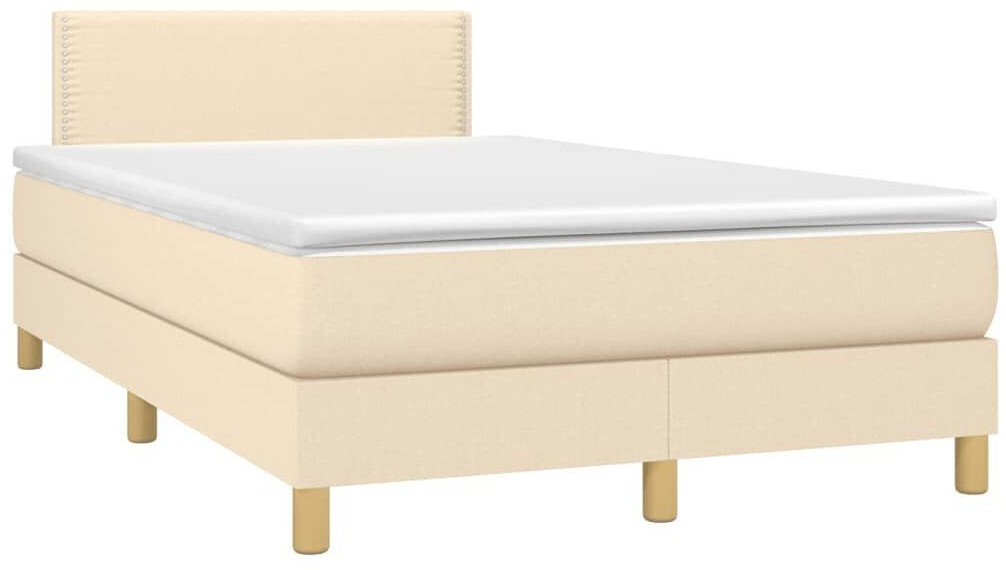 vidaXL Box spring bed with mattress & LED 120x200cm fabric (3133626)