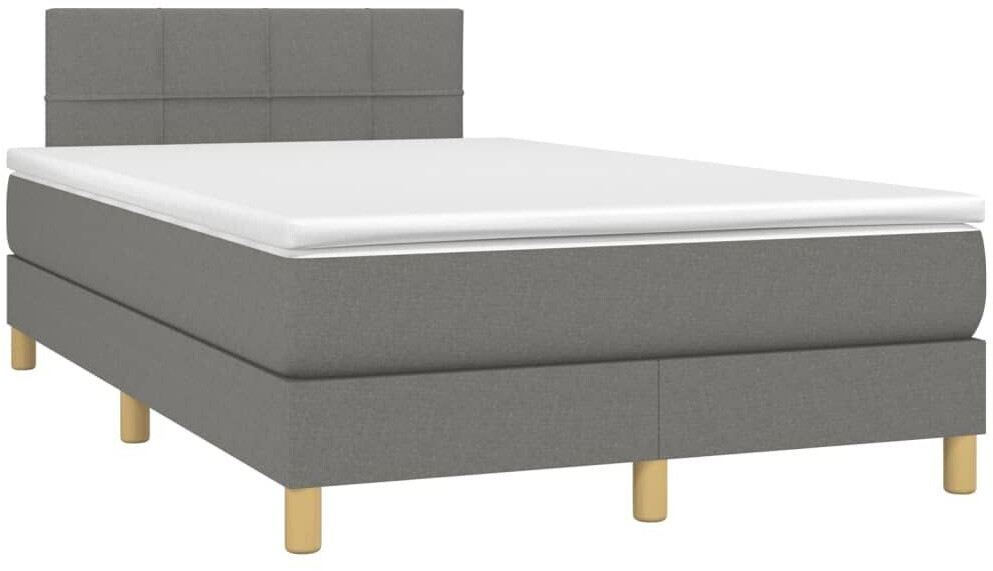 vidaXL Box spring bed with mattress & LED 120x200cm fabric (3133702)