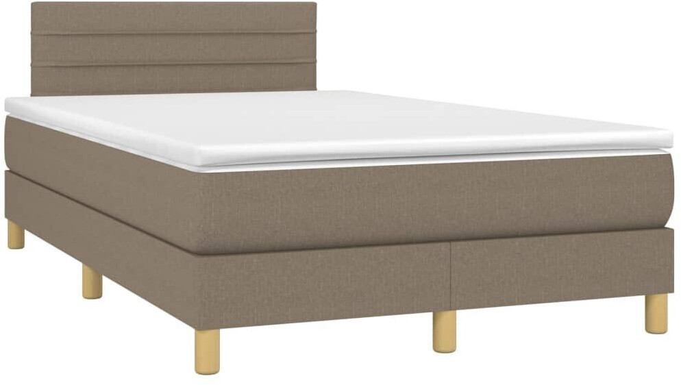 vidaXL Box spring bed with mattress & LED 120x200cm fabric (3133785)