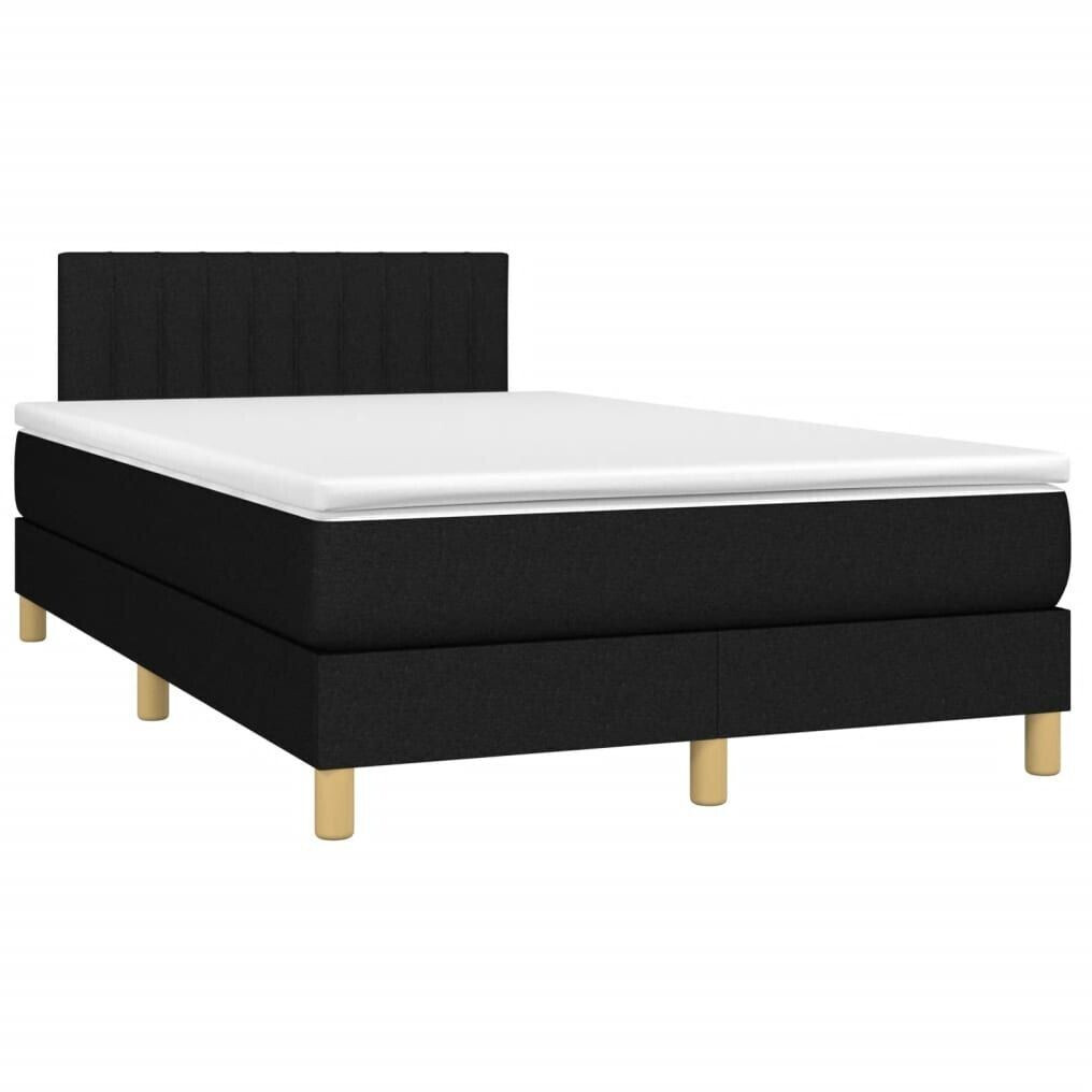 vidaXL Box spring bed with mattress & LED 120x200cm fabric (3133863)