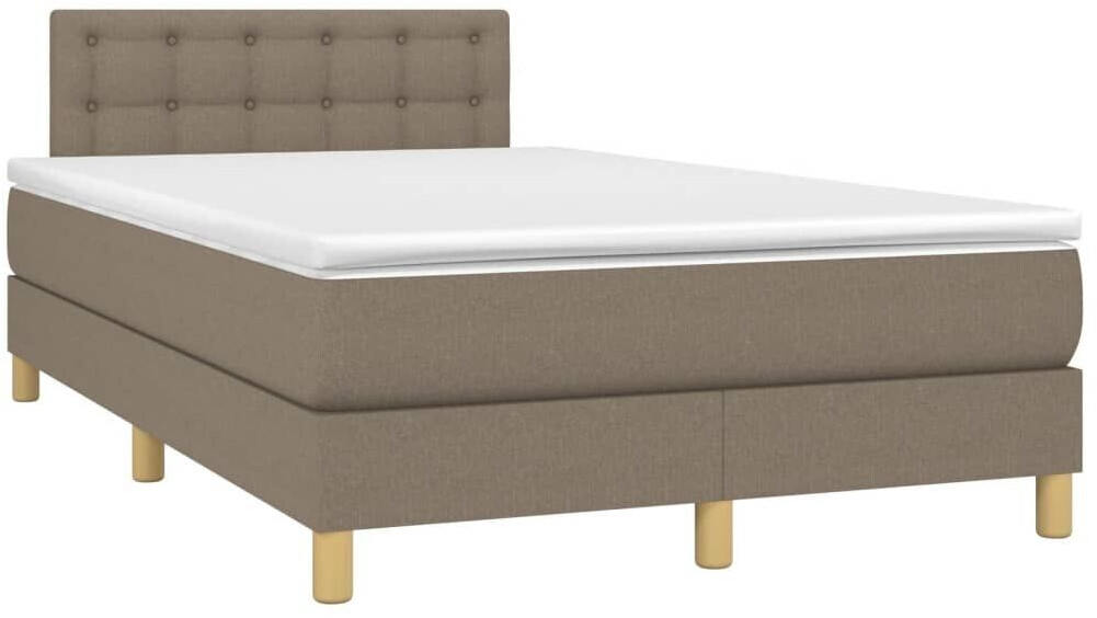 vidaXL Box spring bed with mattress & LED 120x200cm fabric (3134025)