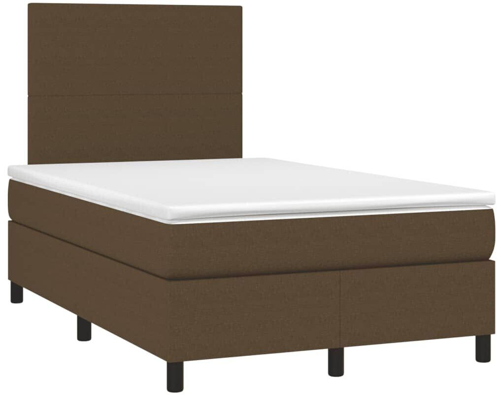 vidaXL Box spring bed with mattress & LED 120x200cm fabric (3134704)