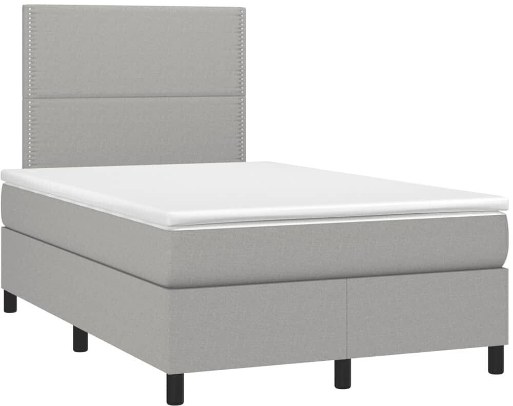 vidaXL Box spring bed with mattress & LED 120x200cm fabric (3134781)