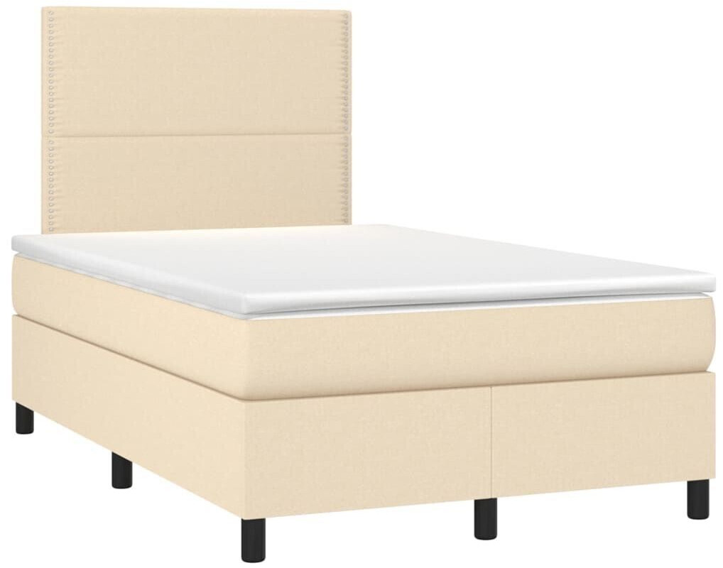 vidaXL Box spring bed with mattress & LED 120x200cm fabric (3134786)