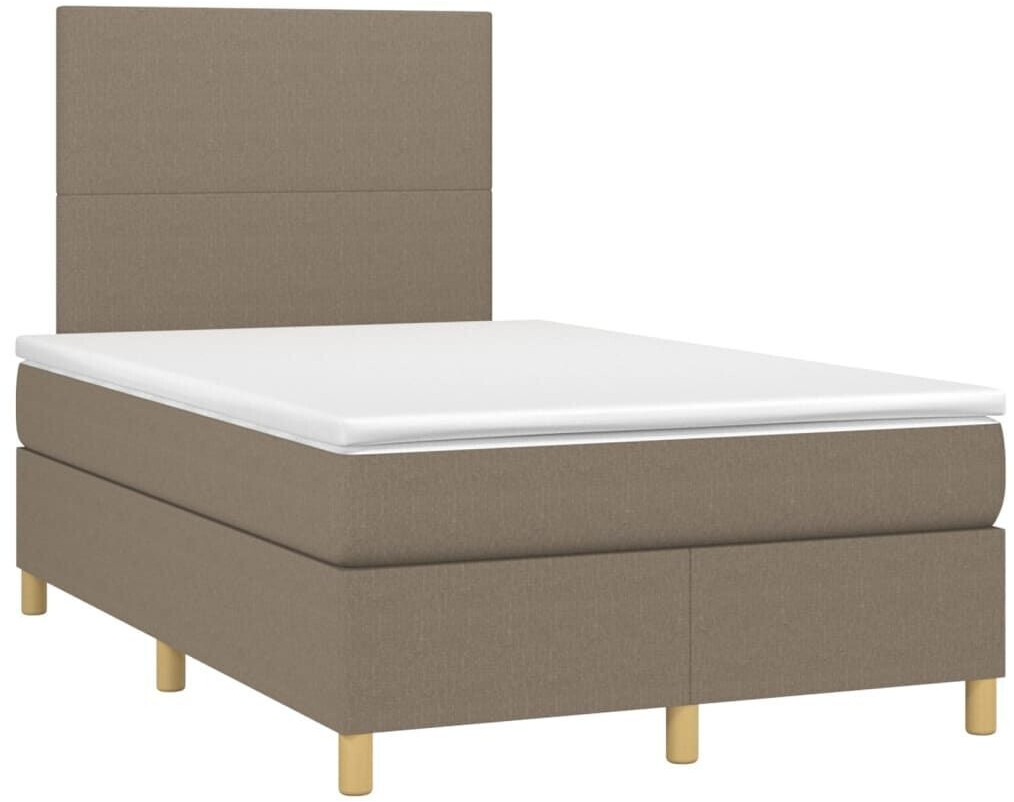 vidaXL Box spring bed with mattress & LED 120x200cm fabric (3135265)