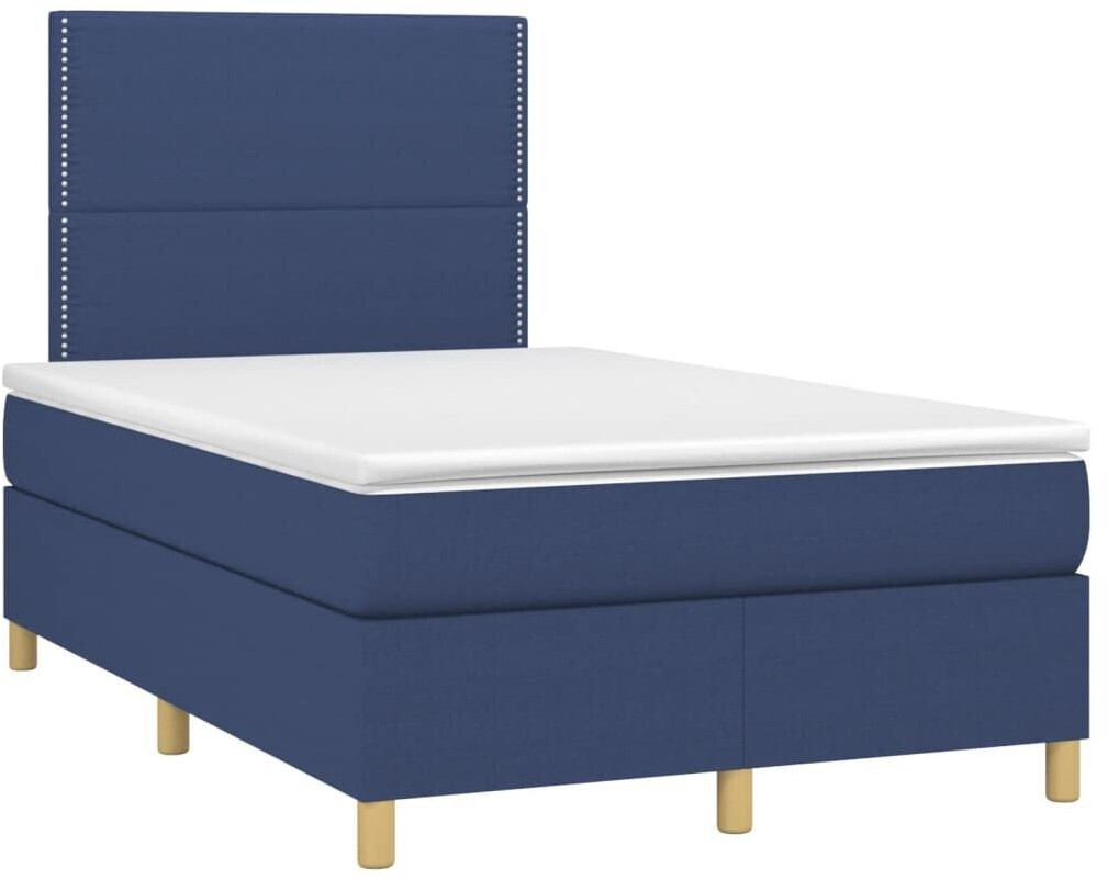 vidaXL Box spring bed with mattress & LED 120x200cm fabric (3135347)