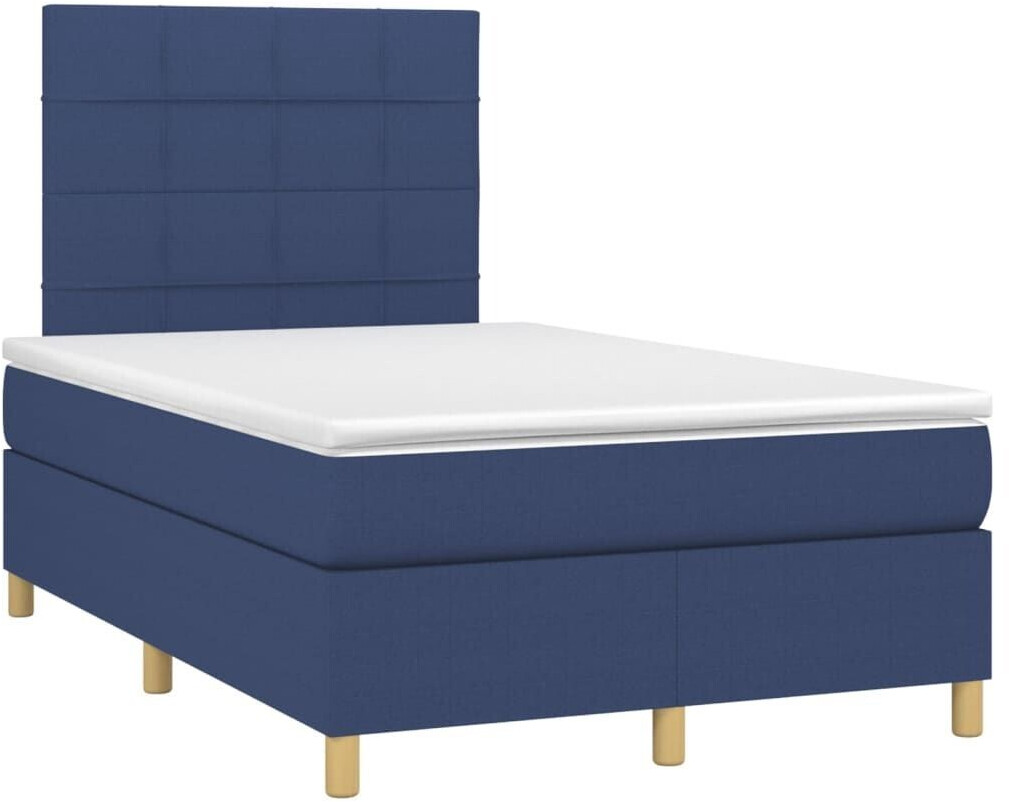 vidaXL Box spring bed with mattress & LED 120x200cm fabric (3135427)