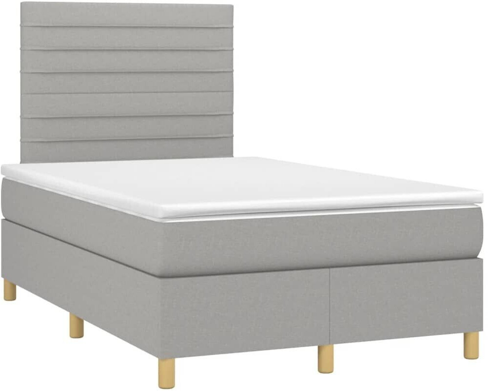 vidaXL Box spring bed with mattress & LED 120x200cm fabric (3135501)