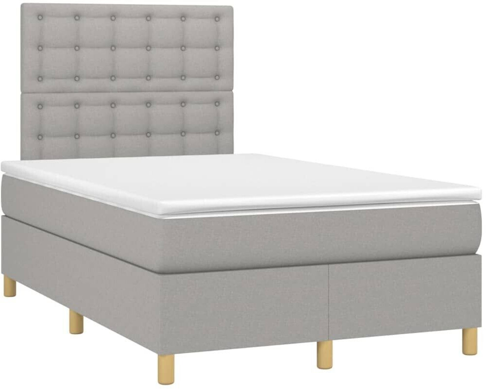 vidaXL Box spring bed with mattress & LED 120x200cm fabric (3135741)