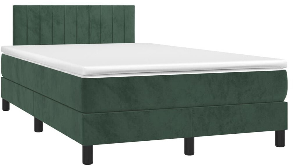 vidaXL Box spring bed with mattress & LED 120x200cm velvet (3134516)