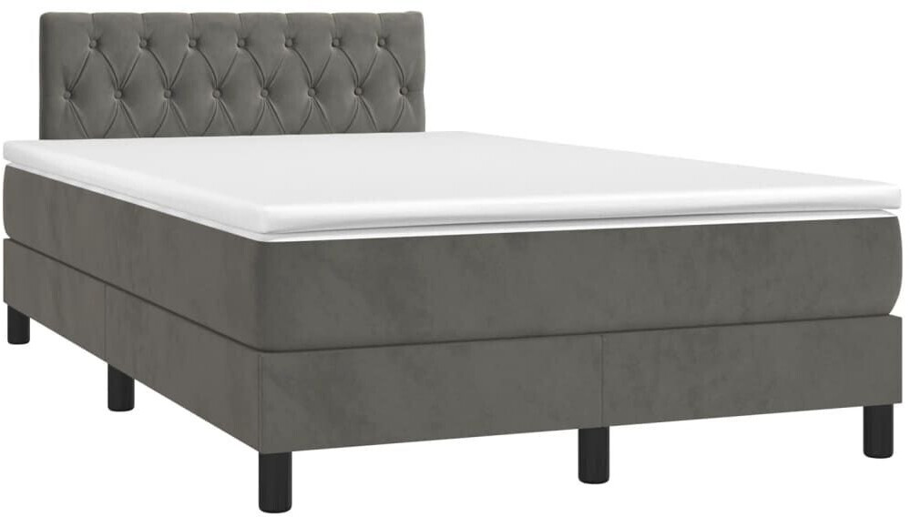 vidaXL Box spring bed with mattress & LED 120x200cm velvet (3134574)