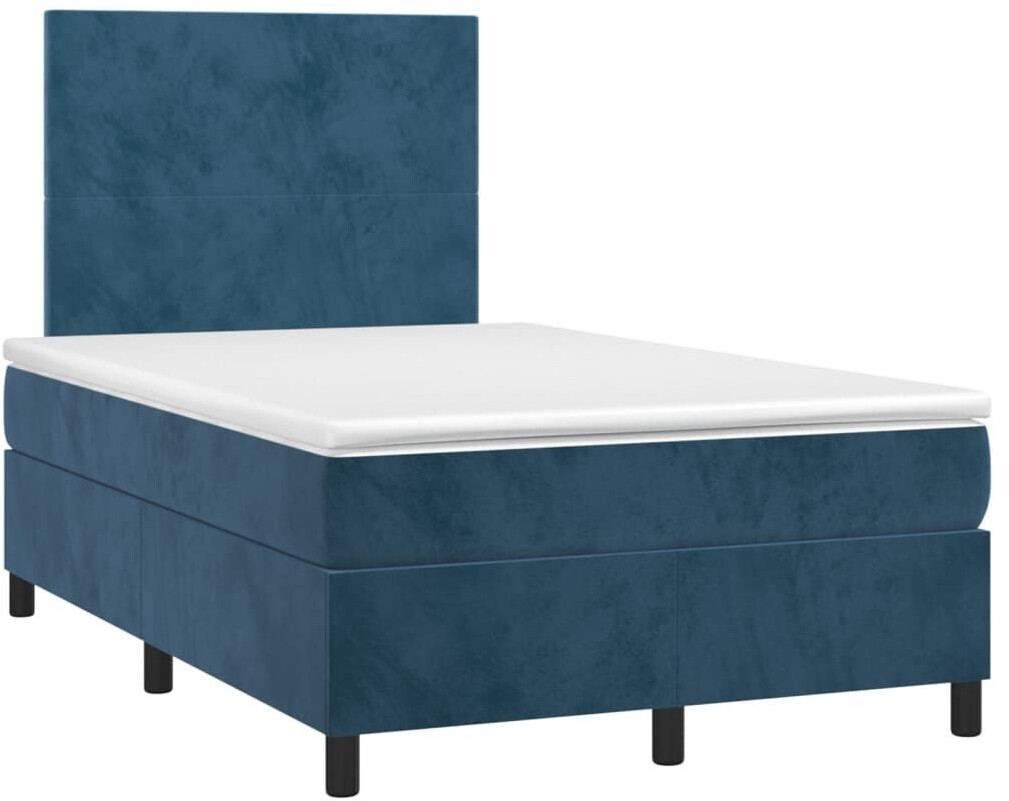 vidaXL Box spring bed with mattress & LED 120x200cm velvet (3135997)