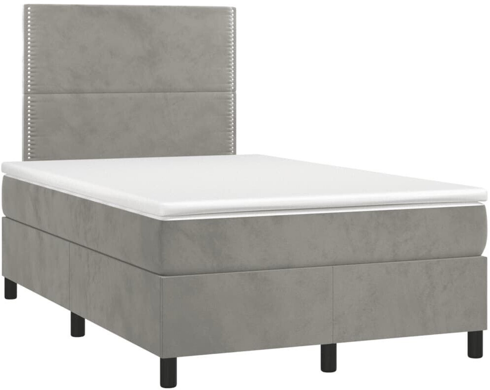 vidaXL Box spring bed with mattress & LED 120x200cm velvet (3136053)