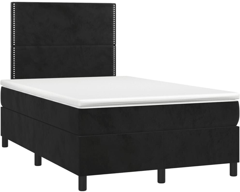vidaXL Box spring bed with mattress & LED 120x200cm velvet (3136055)