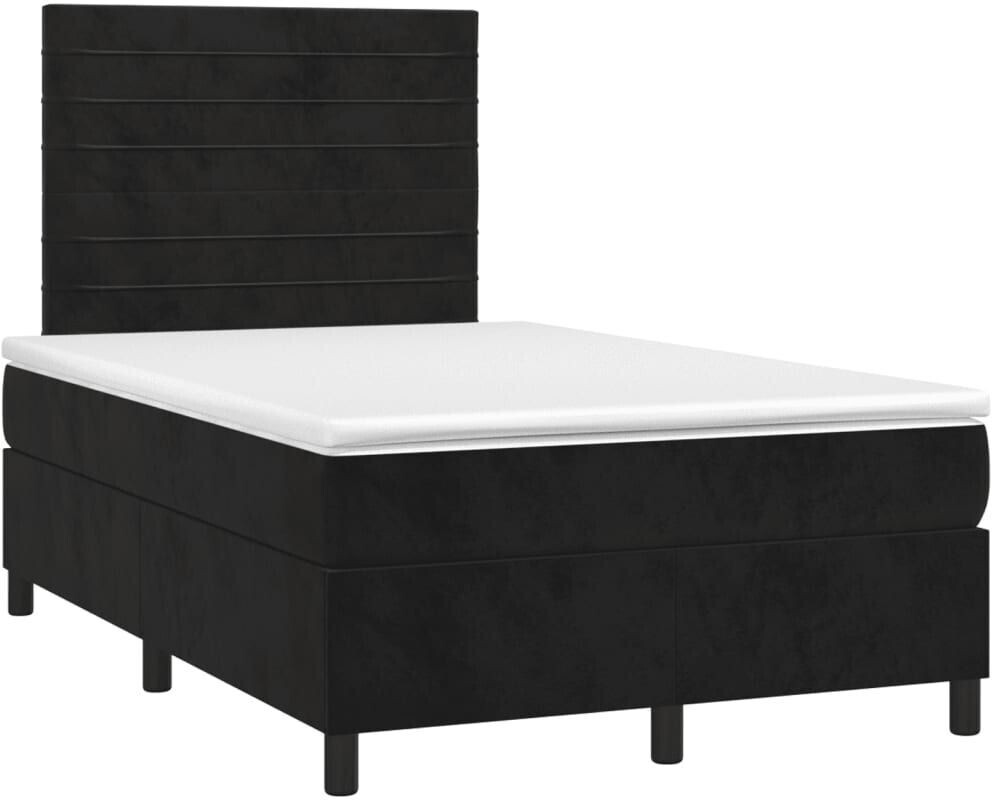 vidaXL Box spring bed with mattress & LED 120x200cm velvet (3136175)