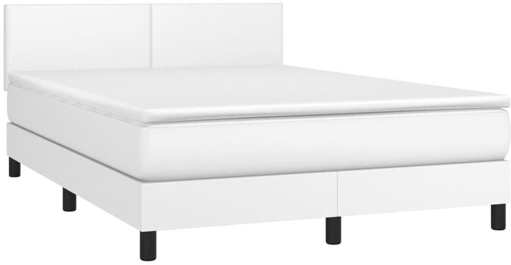 vidaXL Box spring bed with mattress & LED 140x190cm artificial leather (3134100)