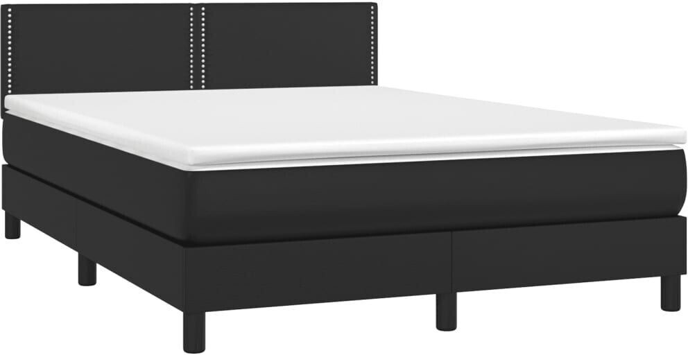 vidaXL Box spring bed with mattress & LED 140x190cm artificial leather (3134159)