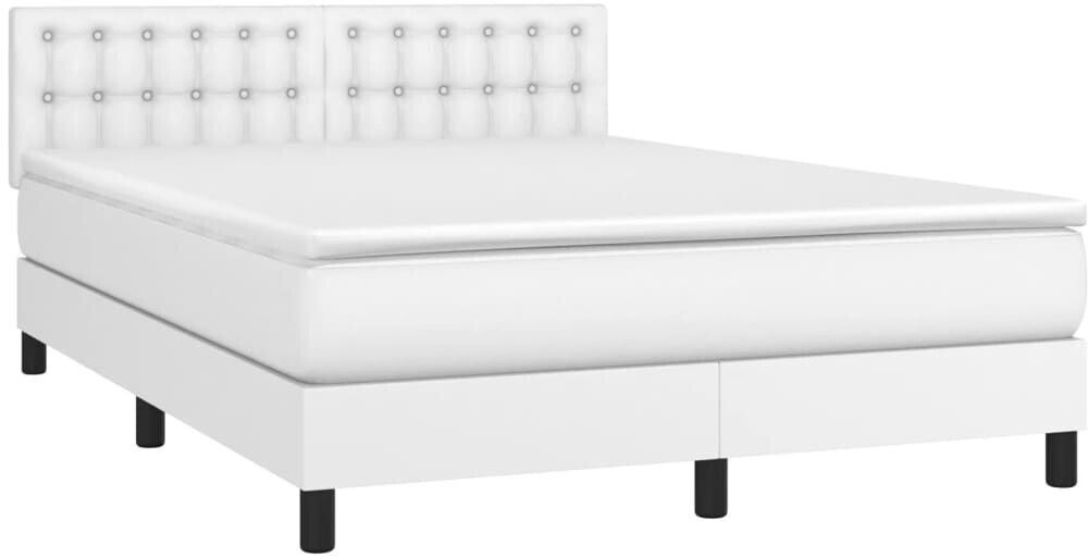 vidaXL Box spring bed with mattress & LED 140x190cm artificial leather (3134220)