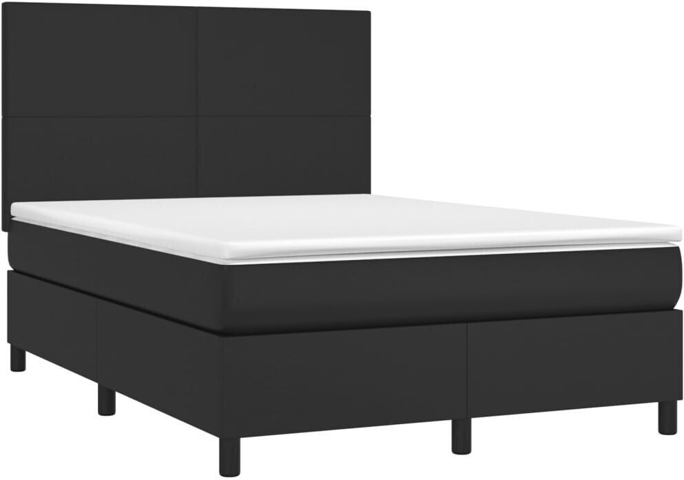 vidaXL Box spring bed with mattress & LED 140x190cm artificial leather (3135819)