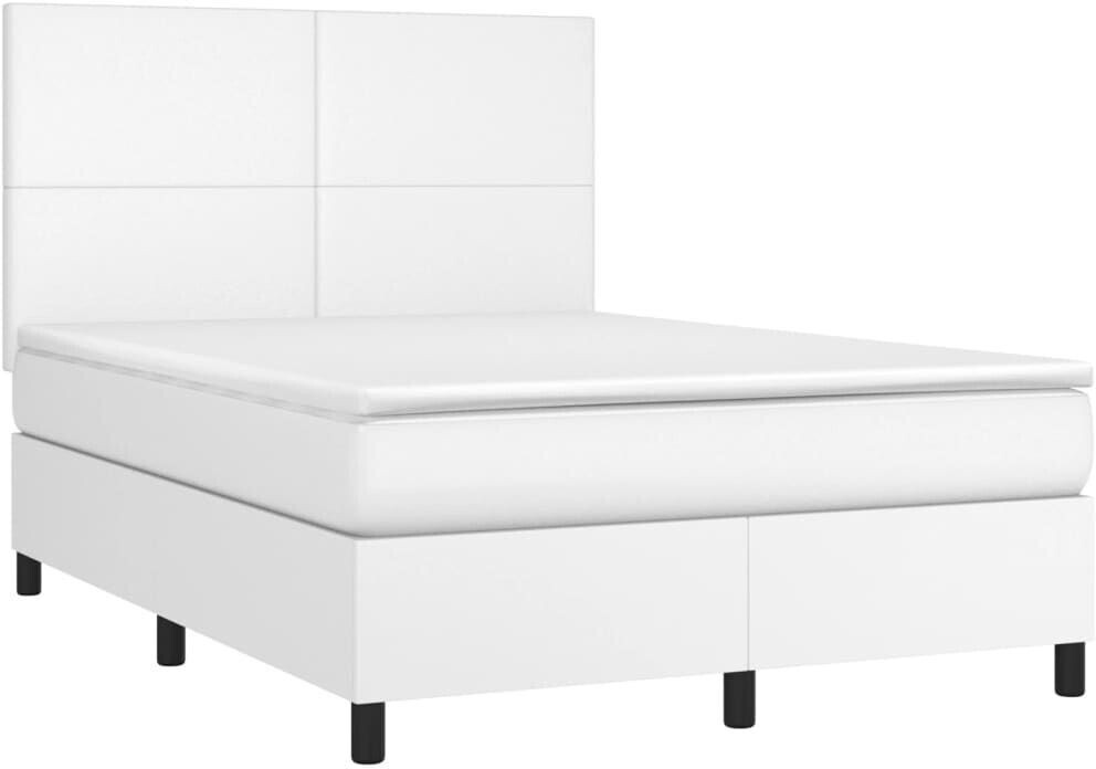 vidaXL Box spring bed with mattress & LED 140x190cm artificial leather (3135820)