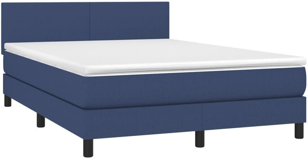 vidaXL Box spring bed with mattress & LED 140x190cm fabric (3132995)
