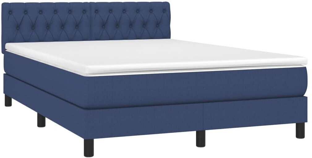 vidaXL Box spring bed with mattress & LED 140x190cm fabric (3133395)