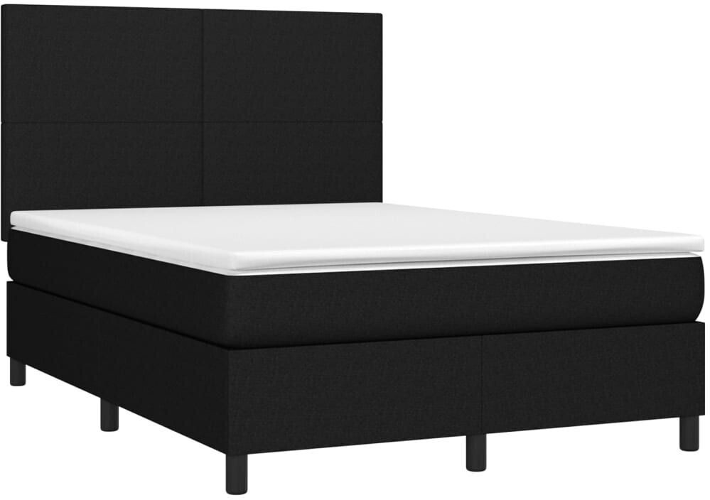 vidaXL Box spring bed with mattress & LED 140x190cm fabric (3134711)