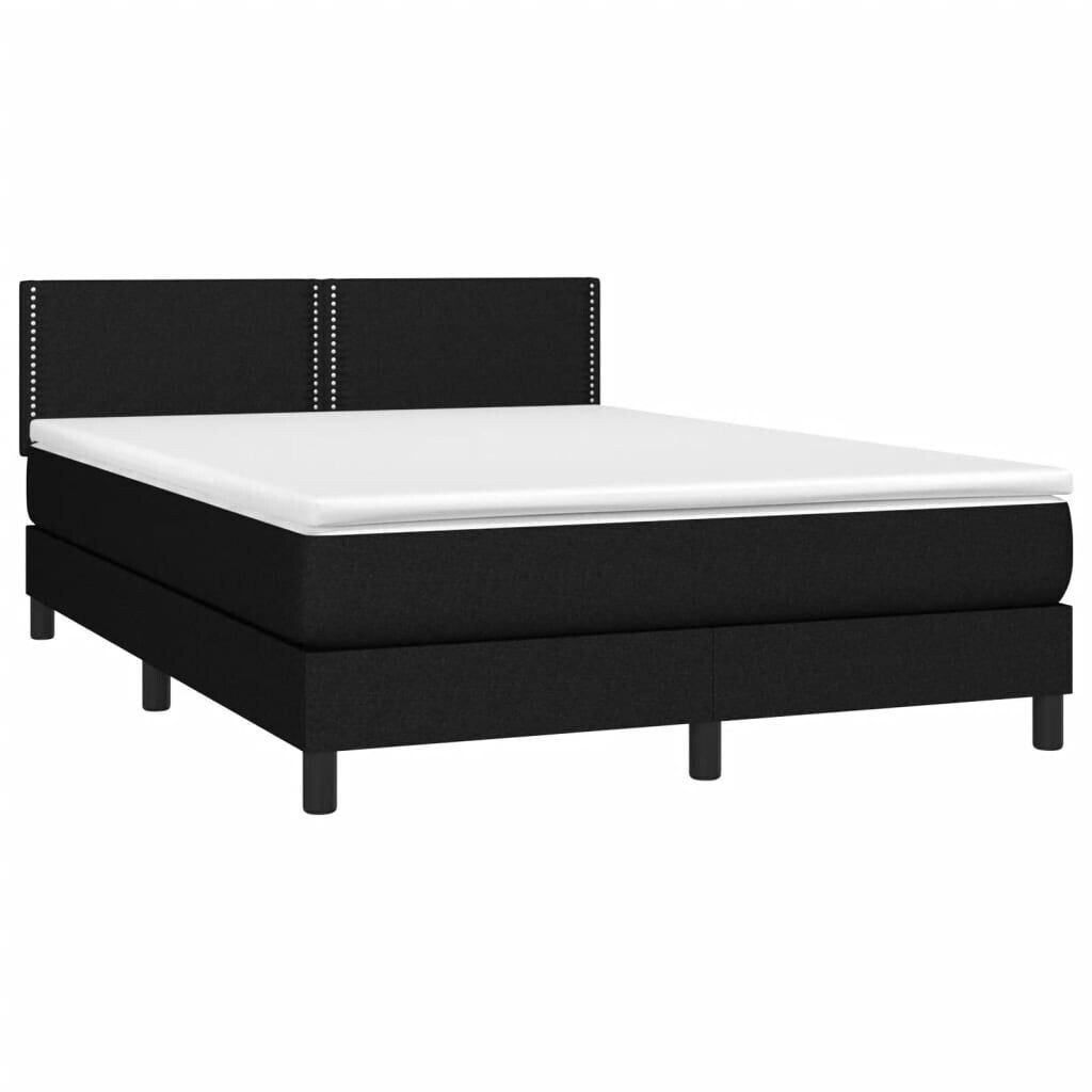 vidaXL Box spring bed with mattress & LED 140x200cm fabric (3133079)