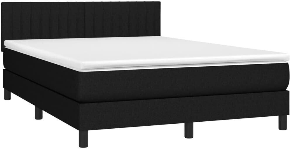 vidaXL Box spring bed with mattress & LED 140x200cm fabric (3133319)